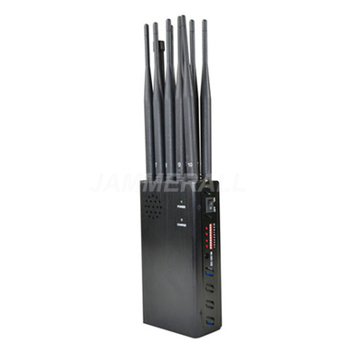 10 Antennas Portable Cell Phone Jammer, LOJACK GPS WiFi Signal Disruptor