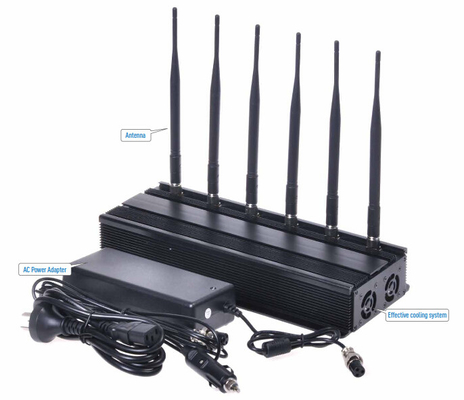 Regulowany kryty telefon komórkowy Jammer sygnału 6 anten WiFi Blocker Desktop