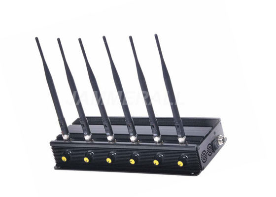 jakość  6 Band Desktop Cell Phone Signal Jammer , Adjustable Cellular 3G 4G WiFi Jammer fabryka